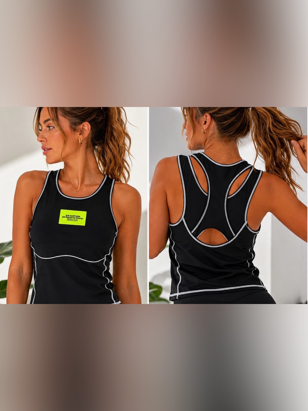 P.E Nation Black Tank with Neon Yellow Patch M 🖤💛 - Picture 7 of 7